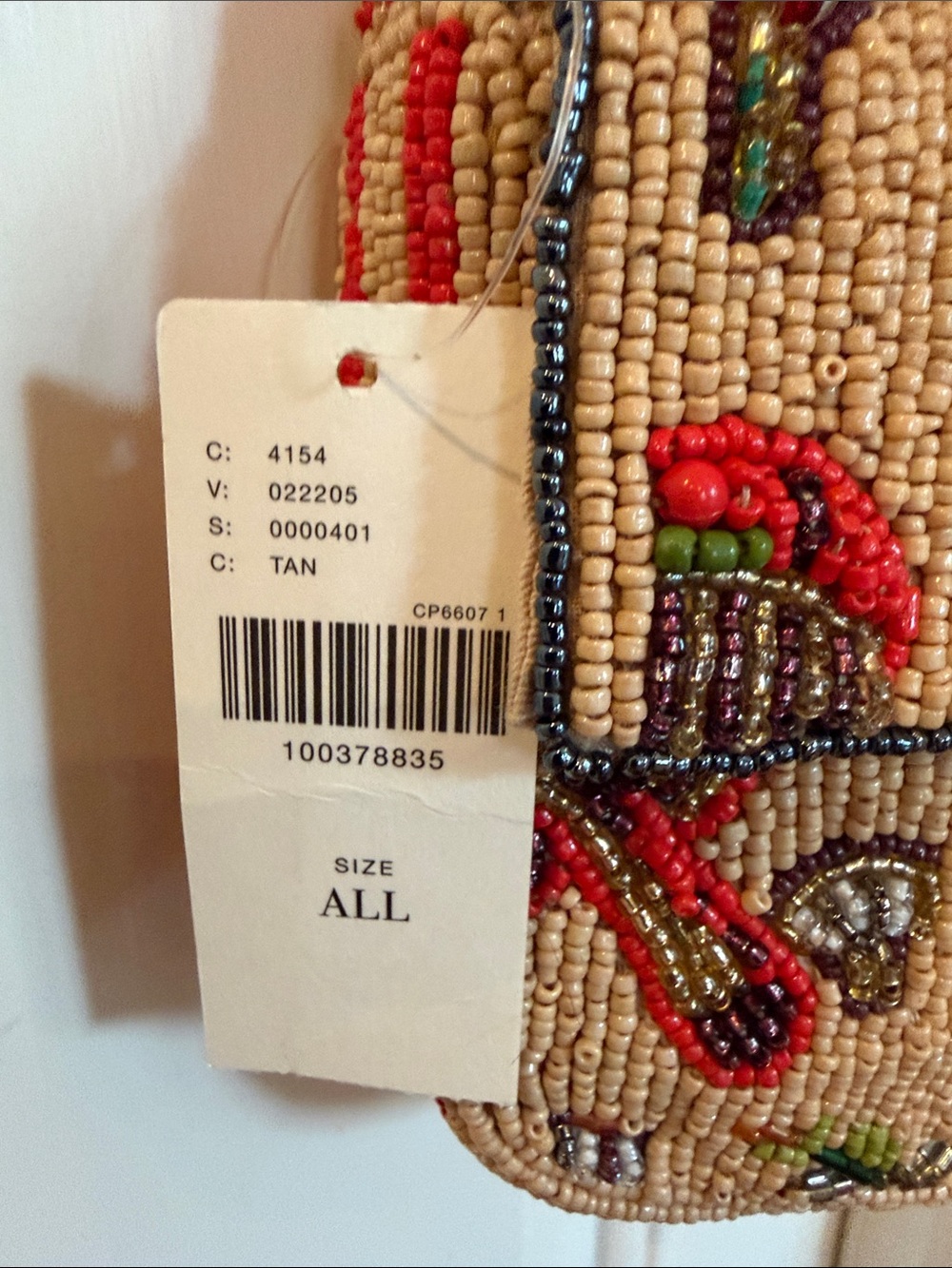 NWT Anthropologie The Fiona Beaded bag - Mushroom print - Pearls, Sparkly Stripe - Picture 3 of 14
